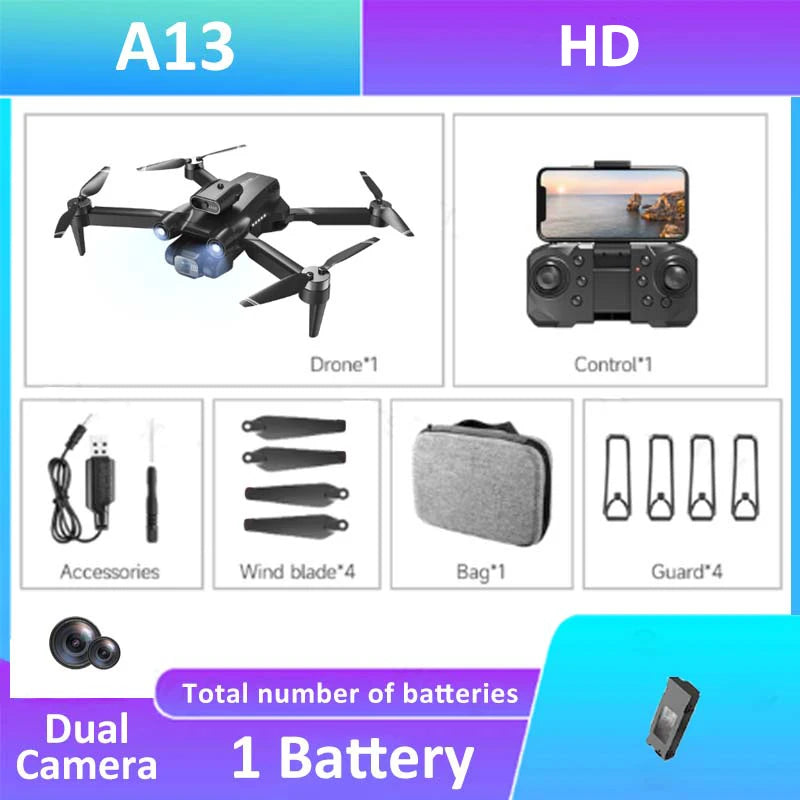 A13 Mini Drone with Dual HD Cameras