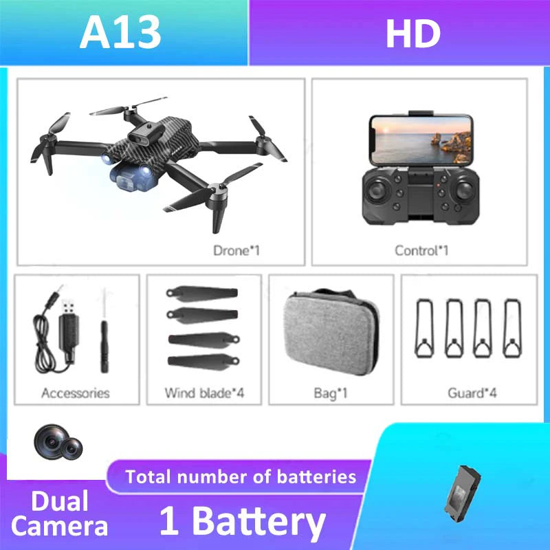 A13 Mini Drone with Dual HD Cameras